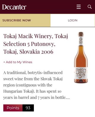 Je to fantastické… #decanter #makeslovaktokajpopular #tokajmacikwinery #tokajiaszu #tokajregion #tokajvineyards